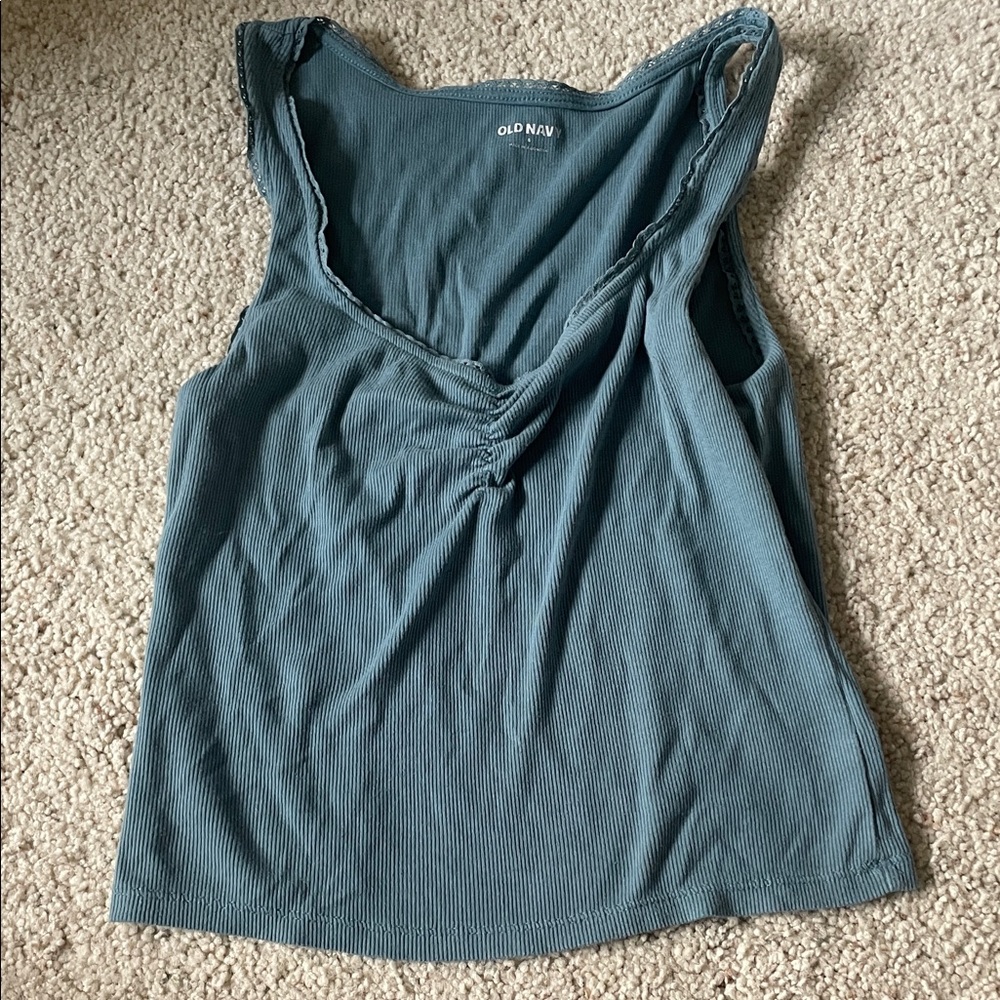 Old Navy Teal Ribbed V-Neck Tank - Women's